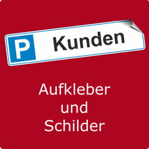 Parkplatzaufkleber Kunden mit Piktogramm im Kennzeichenformat